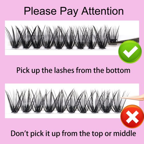 Cluster Lashes 240pcs 40D DIY Eyelash Extension D Curl Long Individual Lashes Mixed Tray Faux Mink Lash Clusters Extensions 0.07 0.10 Black (40D-0.07D-9-16mm)