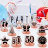 10Pcs Rose Gold 50th birthday decorations Honeycomb Centerpieces for women ，Happy 50th Birthday Centerpieces Tables Toppers Party Supplies,50th Birthday Table Sign Decor