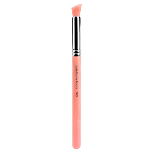 Bdellium Tools Professional Makeup Brush - Pink Bambu Series 769 Angled Contour - With Soft Synthetic Fibers, For Contouring (Pink, 1pc)