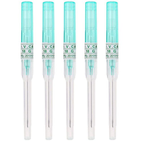 Generic Piercing Needles,Box Of 50pcs 18G Catheter Piercing Needles,Iv Catheter Needles for Iv Start Kit Supply(18G), Green