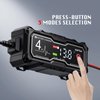 EAFCar Car Battery Charger 4-Amp, 12V Battery Charger Automotive, Trickle Charger for Car Battery - Smart Fully Battery Maintainer with Temperature Compensation and LCD Display