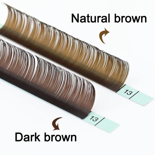 NAGARAKU Eyelash Extensions Dark Brown Color 0.15mm C curl 7-15mm Mix Tray Individual Lashes Classic Faux Mink Volume 20 rows Soft Light