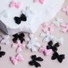 Bow Nail Charms 3D Bow Nail Art Charms 6 Grids Cute Bow Knot Nail Decorations Kawaii Knot Charms for Nail Black Pink White Resin Bow DIY Nail Art Decoration Accessories Charms for Acrylic Nail