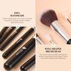 DUcare Makeup Brushes 15Pcs Makeup Brush Set with Bag Kabuki Foundation Blending Blush Eyeliner Shadow Brow Concealer Brushes Kit Black
