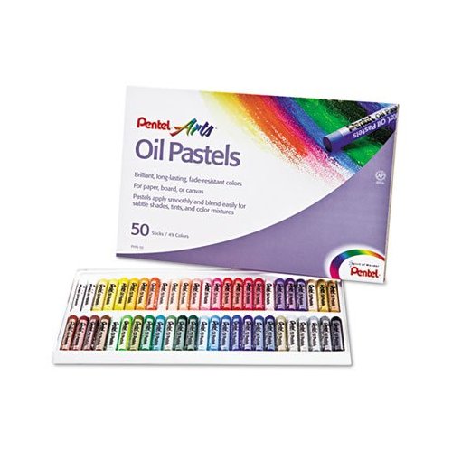 Pentel Oil Pastel Set With Carrying Case,45-Color Set, Assorted, 50/Set