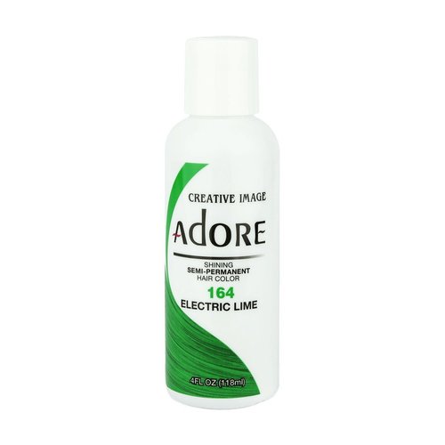 Adore Semi Permanent Hair Color - Vegan and Cruelty-Free Green Hair Dye - 4 Fl Oz - 164 Electric Lime (Pack of 1)