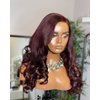 SUPERNOVA Burgundy Lace Front Wigs Human Hair Dark Burgundy Body Wave Wig 13x4 HD Lace Front Wigs Human Hair for Black Women 99j Wig pre plucked Colored Human Hair Wigs 180 Density (22 inch)
