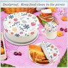 QwThum 5 Pcs Bowl Covers Reusable in 5 Size Elastic Food Cover Cloth Lids Fresh Keeping Dish Cookware Bakeware Fabric Covers Lids for Food Leftovers Fruits Storage Flower Collection