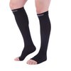Doc Miller Open Toe Compression Socks, 15-20 mmHg, Toeless Compression Socks Women and Men for Maternity, Shin Splints & Calf Recovery, 1 Pair Black Knee High Medium