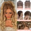 32 Inch Lace Front Wig Human Hair Highlight Brown to Honey Blonde Straight Lace Front Wigs Human Hair Brown HD Transparent Ombre Lace Frontal Wigs Pre Plucked with Baby Hair with HD Lace Frontal Wig