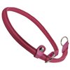 Round Genuine Rolled Leather Choke Dog Collar Pink (26" Long)