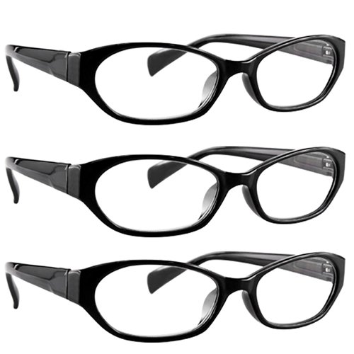 TruVision Readers Reading Glasses – 9502HP- 3 PK – Black – 1.25
