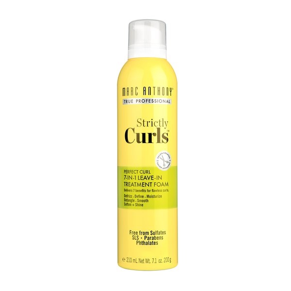 Marc Anthony Leave In Hair Treatment, Strictly Curls - 7-In-1 Treatment Foam for Curly Hair Defines, Defrizzes, Moisturizes, Detangles, Softens & Shines with Avocado Oil & Shea Butter - 7.1 Ounce