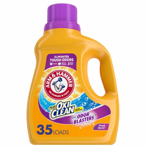 Arm & Hammer Plus OxiClean Odor Blasters Fresh Burst, 35 Loads Liquid Laundry Detergent, 61.25 Fl oz