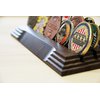 Military Coin Display Stand - Amazing Military Challenge Coin Holder - Holds 14-19 Coins 3 Rows Made in The USA! (Solid Walnut)