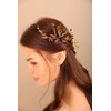 BERYUAN Black Crystal Gold Beads Hair Comb Crystal Beads Wedding Hair Piece Gold Bride Headband Boho Style Elegant Hair Accessory for Brides Bridesmaid