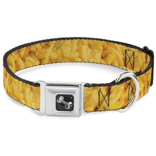 Buckle-Down Dog Collar Seatbelt Buckle Mac Cheese Vivid, Multicolor, 1" Wide - Fits 11-17" Neck - Medium (DC-W33926-M)