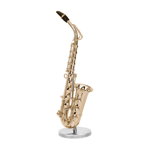 Broadway Gifts Co. Decorative Gold Saxophone Music Instrument Miniature Replica with Case - Size 6.5 in. Does Not Play!