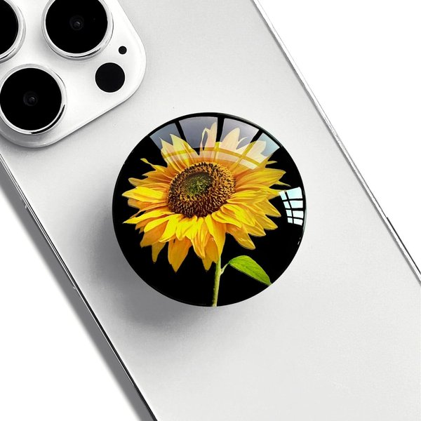 WUYULB Clear Crystal Glitter Expandible Collapsible Moblile Phone Grip Stand Holder for Smartphones and Tablets Cell Phone Accessory（Sunflower）