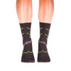veloToze Cycling Sock - Active Compression with Merino Wool Blend - Black/Yellow Small/Medium
