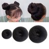 Hair Bun Shaper Set, include 3 pieces Bun Donut, 2 pieces French twist hair fold wrap snaps, 10 pieces Bobby pins and 10 pieces Elastic Bands for Women Kids Hair Bun Maker Kit – Black Color