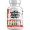Clean Nutraceuticals Fisetin Quercetin Resveratrol with Spermidine Wheat Germ Extract - Health Supplement for Adults Longevity with Berberine, Collagen, Rhodiola, Apigenin