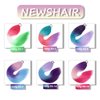 Newshair Colorful Ponytail Extension with Hair Tie, 26 inch Ombre Braid Ponytail Blend Hair Tinsel for Holiday Party Rainbow Festival(100g 1 Packs #Pink/Dark Purple/Blue)