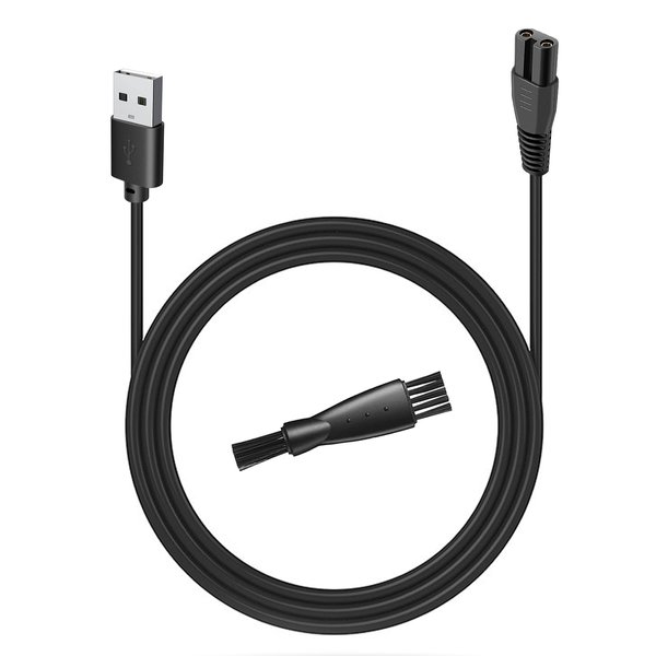 uijino USB Charging Cable Compatible with AMULISS Professional Mens Hair Clippers, 5V Charger for AMULISS Zero Gapped Cordless Hair Trimmer, 1 Cleaning Brush, 3.3ft Power Cord