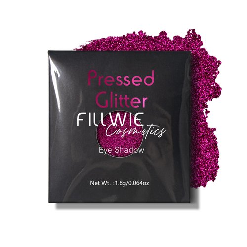 Fillwie Glitter Eyeshadow Tin Palette - Chunky High Pigmented Hot Pink Sparkle eyeshadow, Metallic Face Glitter Beauty (Hot pink#11)