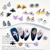 56Pcs Halloween Nail Art Charms Set 3D Resin Gothic Halloween Nail Art Charms Pumpkins Witch Hats Bats Spider Webs Nail Art Accessories Spooky Resin Ghost Nails Halloween Decorations for Women