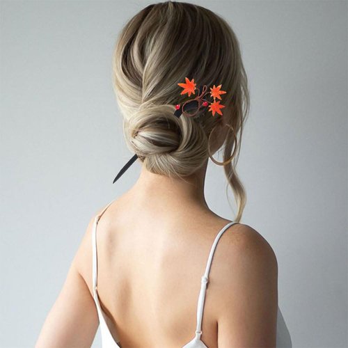 Autumn Maple Leaves Vintage Hair Stick Wooden Hair Pin Hair Accessories Chopsticks Barrette for Women MGPFERD