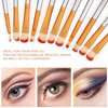 Champagne Makeup Brushes Set, Valentines Day Gifts for Kids,Yuwaku Silver Foundation Powder Blush Eyeshadow Brushes Blending 32 Piece NO Shed Cruelty-Free Synthetic Fiber Bristles Cosmetic Brushes