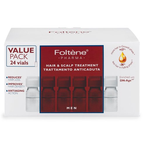 Foltene Hair & Scalp Treatment: Men’s - Repair Damage & Thinning for Men of All Natural Types - Nourishing Serum to Restore Fullness Prevent & Relieve Symptoms - Improved Growth & Health (24 Vials)
