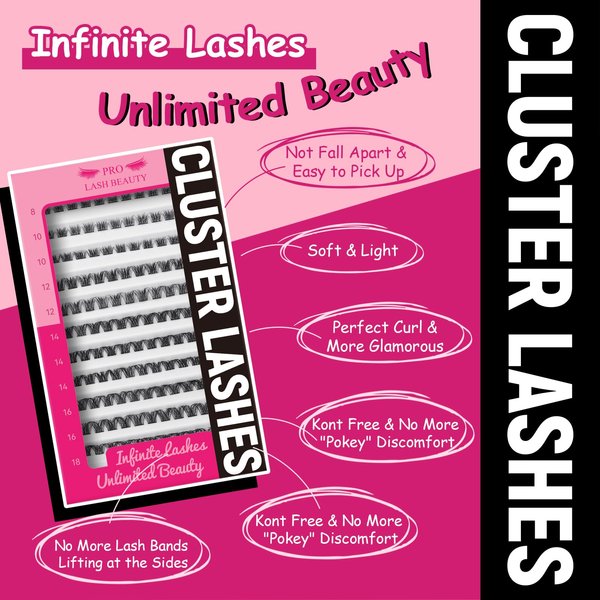 Lash Clusters 132 Pcs Individual Lashes Cluster Lashes 8-18mm DIY Lash Extension Eyelash Clusters Volume Wispy Lashes Super Thin Band Reusable Soft & Comfortable(Wonder,D-8-18mix)