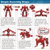Wenbeier Animal Transforming Robot Toys Kirin Action Figure for Kids 10-in Deformation Robot for Boys & Girls Ages 6-12 (Red)
