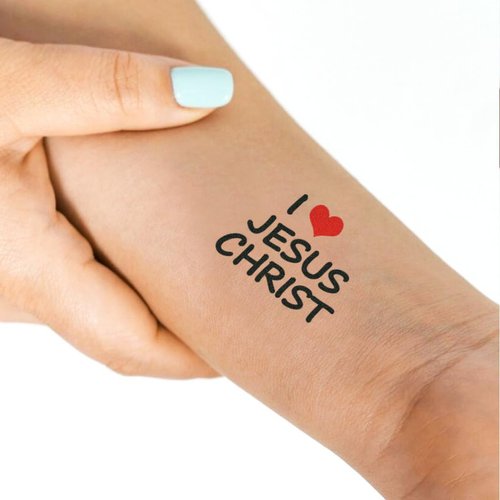 I Love Jesus Christ (Set of 2) - I Love Jesus Christ Temporary Tattoos