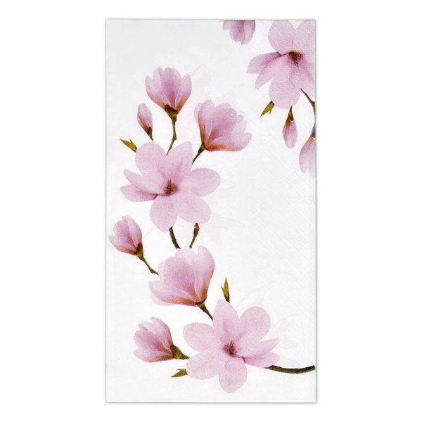 100 Floral Pink Magnolia Guest Napkins 3 Ply Disposable Paper Pack Spring Flowers Dinner Hand Napkin for Bathroom Wedding Holiday Anniversary Birthday Tea Party Bridal & Baby Shower Decorative Towels