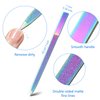 Mudder 6 Pcs Diamond Nail File Metal File Buffer 7 Inch Stainless Steel Double Side Nail File Fingernails Toenails Manicure Files for Salon and Home Rainbow Color