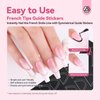 Saviland French Tip Nail Stickers: 5 Sheets French Nail Stickers 10ML White Gel Nail Polish Sponges for Gradient French manicure French Tips Guides Self-Adhesive French Nail Strips French Tip Liner