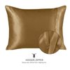 ShopBedding Luxury Satin Pillowcase for Hair – Standard Satin Pillowcase with Zipper, Gold (Pillowcase Set of 2) – Blissford