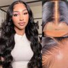 Orijodie 5x5 HD Lace Closure Wigs Human Hair Body Wave Lace Front Human Hair Wigs for Women 10A Unprocessed Brazilian 5x5 Lace Wig Pre Plucked with Baby Hair 180 Density Natural Color 24Inch