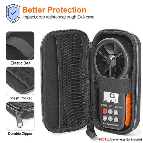 BTMETER Hard Travel Case Bag Protect BT-100 Series Handheld Anemometer