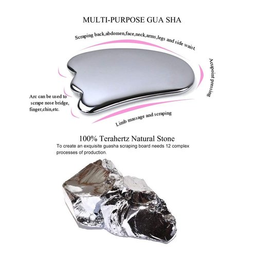 Authentic Terahertz Stone Gua Sha Scraping Tools Lymphatic Drainage Massager Facial Energy Beauty Tools