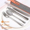 Ansukow 4-Piece Travel Utensils With Case, 18/8 Stainless Steel Reusable Camping Silverware Set for Lunch Box, Dorm, Work, School, Picnic