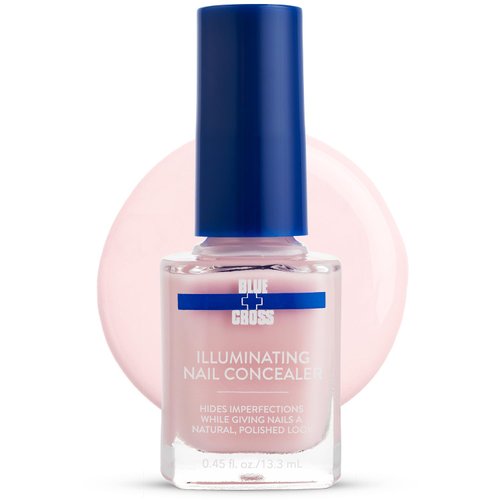 Blue Cross 5 Minute Manicure Illuminating Nail Concealer Nail Polish, Topcoat & Basecoat Nail Lacquer, Made in USA for Natural Shine, 0.45fl oz