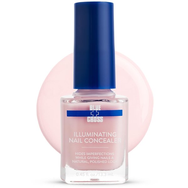 Blue Cross 5 Minute Manicure Illuminating Nail Concealer Nail Polish, Topcoat & Basecoat Nail Lacquer, Made in USA for Natural Shine, 0.45fl oz