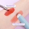 Vnjaoi 2 Pcs Silicone Nail Brush with Cap Picking Dotting Gradient Pen Brush, Beveled Head Nail Ombre Brush, Acrylic Nail Painting Brush for French Nail Tip Design Manicure DIY Tools