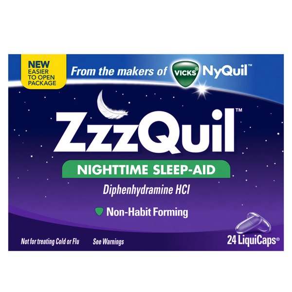 Vicks ZzzQuil Nighttime Sleep-Aid Liquicaps 24 Count