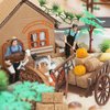 Hiawbon 14Pcs Mini Hay Bales Set, Miniature Farming Cart Straw Hay Figure Miniatures Pumpkins, Simulation Cart Farm Playset for Western Party Decoration Autumn Harvest Wedding Party