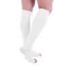 Doc Miller Open Toe Compression Socks, 20-30 mmHg, Toeless, Support Circulation, Shin Splints, Calf Recovery, Post Op, Knee High, Medical Grade, White Socks, Small Size for Men & Women, Pair